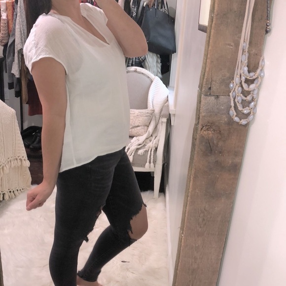 Vince Camuto size large white cotton top - Picture 3 of 5